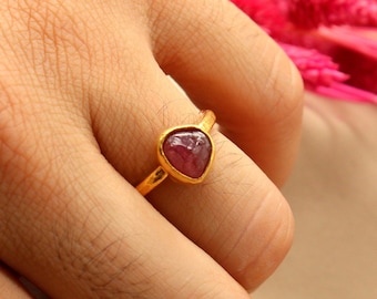 Einzigartiger Handgemachter Rubin Silber Ring - Artisan Schmuck auf Etsy