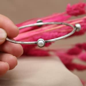 Freshwater Pearl Oxidized Silver Bracelet: A Timeless Handmade Christmas Gift, Gift For Her, Gift For Mom