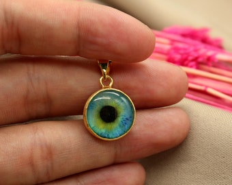 Handmade  Eye Pendant | Sterling Silver Eye Pendant | Eye Charm Pendant | Protection Pendant | Bohemian Jewelry Birthday Gift