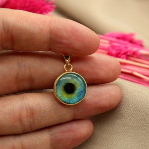 Handmade  Eye Pendant | Sterling Silver Eye Pendant | Eye Charm Pendant | Protection Pendant | Bohemian Jewelry Birthday Gift