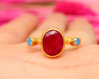 Ruby Silver Ring