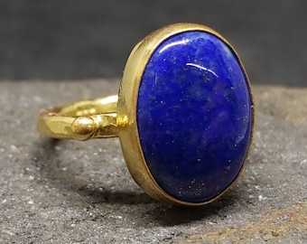 lapis Lazuli Ring Solid Silver | Handmade 925K Silver Ring | Minimalist Ring | Dainty Silver | Bridesmaid Gift | Roman Art | By Artsmyrna