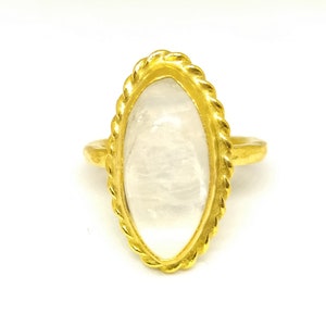 Beautiful Moonstone Ring | Stone Ring | Silver Ring | Rainbow Ring | 925 Sterling Silver Ring | Moonstone | Moonstone Silver Ring| Gold over