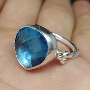blue topaz silver ring