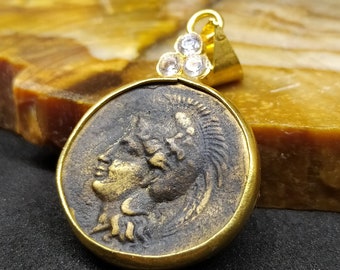 Intaglio Women Soldier Roman Coin Silver Pendant | Signet Pendant  | Handmade Silver Pendant | Ancient Pendant Mothers Pendant By Artsmyrna