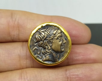 Anillo de sello de moneda romana antigua