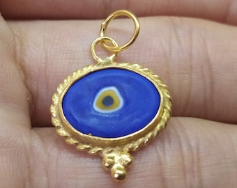 Evil Eye Pendant | Sterling Silver Evil Eye Pendant | Evil Eye Charm Pendant | Blue Evil Eye | Protection Pendant | Bohemian Jewelry