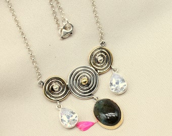 Labradorite Silver Necklace  Handmade Necklace