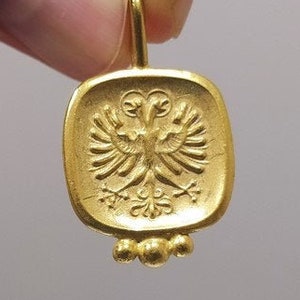 Colgante de moneda romana en plata calcográfica / Plata de ley 925 quilates / Arte romano antiguo / Águila imperial / Símbolo del Imperio bizantino / Por Artsmyrna