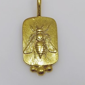 Diepdruk honingbij gouden munthanger Romeinse munt zegelhanger zilver | 925 kt sterlingzilver | Griekse bij: zeus godin ring | Door Artsmyrna