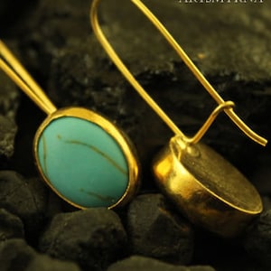 Turquoise Drop Earrings | Wire Wrapped Turquoise Howlite Dangle Earrings | Turquoise Jewelry | Teardrop Turquoise Earrings | Silver Jewelry
