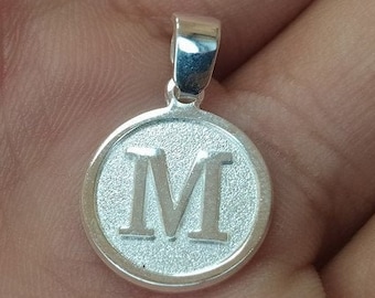 M Letters in sterling silver 925 , alphabet charms . Genuine Solid 925 Initials M letters pendant solid sterling pendant letter charms