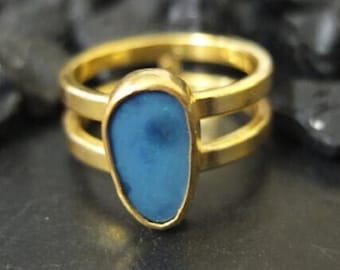 Genuine Australian Opal Silver Ring Handmade Ring