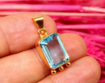 Natural Blue Topaz Pendant Mothers day