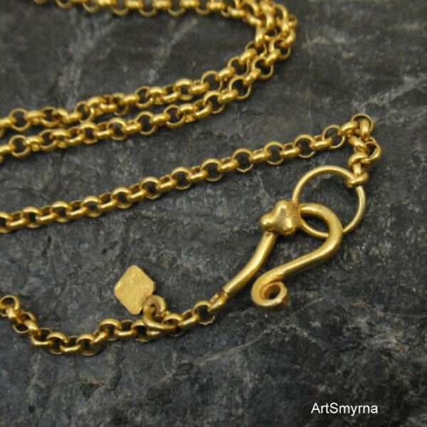 Handmade Silver Necklace | Gold Over length: 45cm | Fashion Necklase  | Handcrafted Necklase | Dainty Necklase | Gold Vermeil Necklase