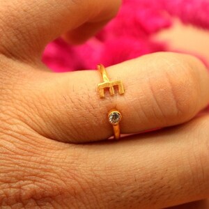 Custom Ring Dainty Initial Letter Ring in Rose Gold, Gold, Sterling Silver Mothers Ring  Monogram Name Ring Gift  Minimalist Initial Ring