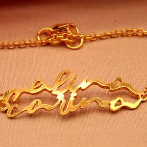 Two Name Bracelet | Monogram Name Bracelet in Rose Gold, Gold & Sterling Silver | Dainty Initials Bracelet • Bridesmaids Gifts Name Jewelry