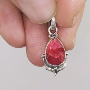 Ruby Silver Pendant | Red Stone Pendant | 24k Gold Over Pendant | Natural Ruby | Dainty Gift | Fashion Gift | Ruby Pendant for Necklace