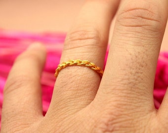 Twist Ring Dainty Initial Twist Ring in Rose Gold, Gold, Sterling Silver Jewelry Ring  Cute Anniversary Gift  Minimalist Initial Ring