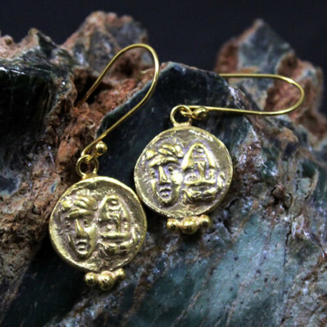 Intaglio Roman Coin Earrings Silver 925K Sterling Silver - Etsy