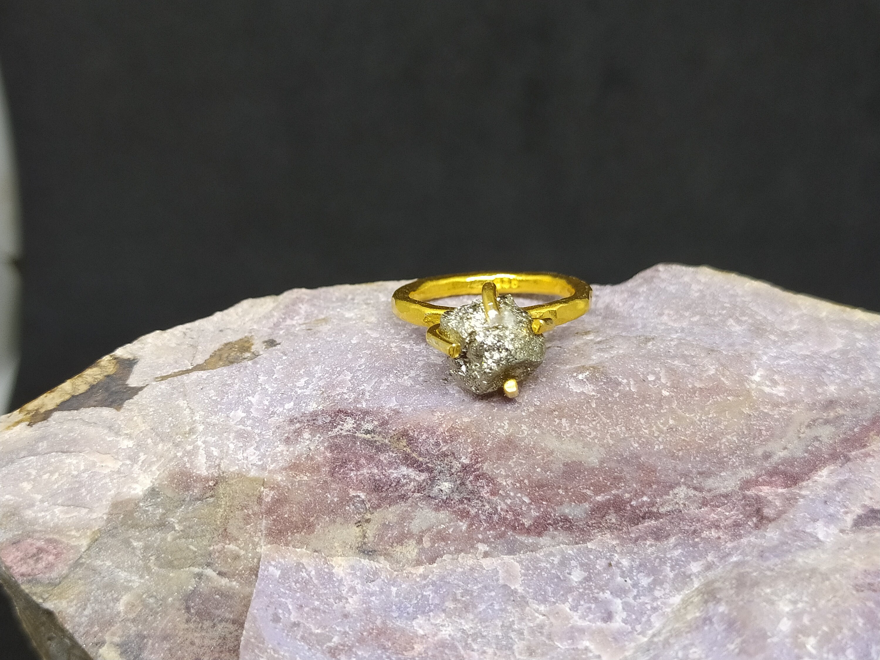 Natural Pyrite Ring | Pyrite Stone Ring | Fashion Silver Ring ...