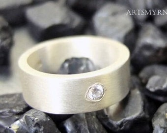 6mm Band Silver Ring | Promise Ring | 925K Sterling Silver | Engraving Ring | Wedding Silver Band | Diamond Solitaire Band | By Artsmyrna