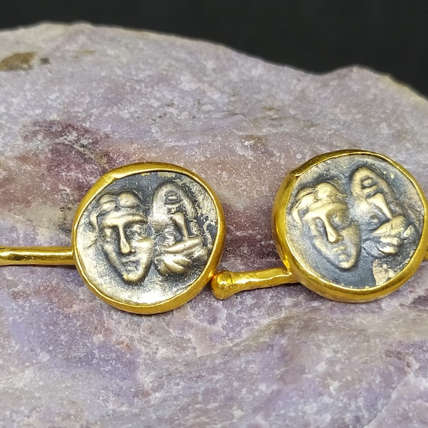 Intaglio Roman Coin Cufflink Solid Silver | Dainty Cufflink | Minimalist Cufflink | Antique  For Men Cufflink | Fashion Men | By Artsmyrna