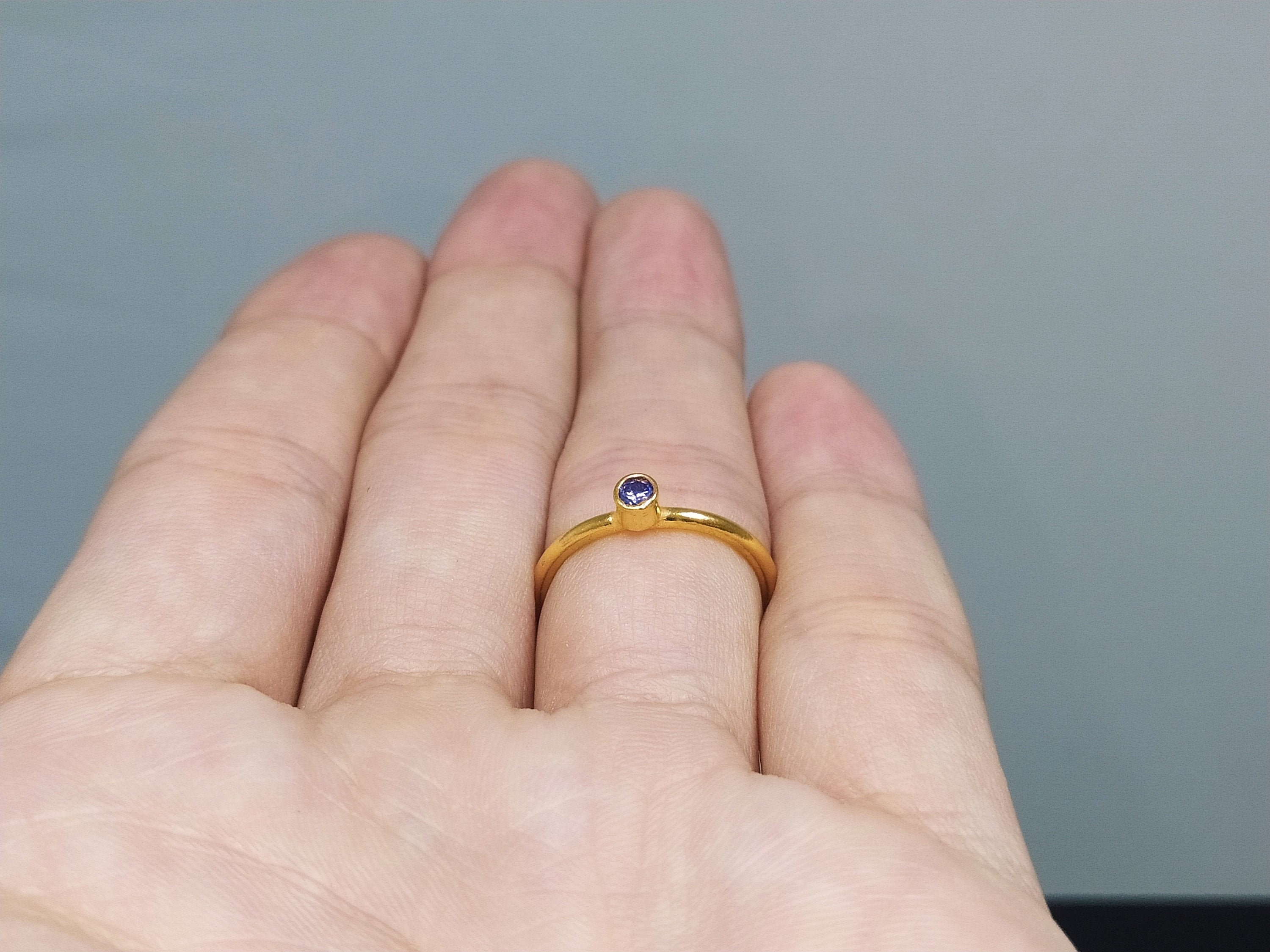 Mini Capsule Amethyst Crystal Ring in Silver main image 1