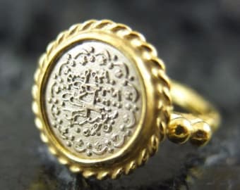 Intaglio Ottoman Coin Ring | 925K Sterling Silver