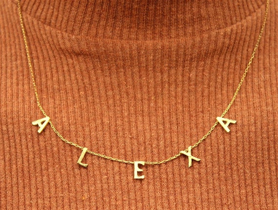 Custom Name Necklace Spaced Letter 