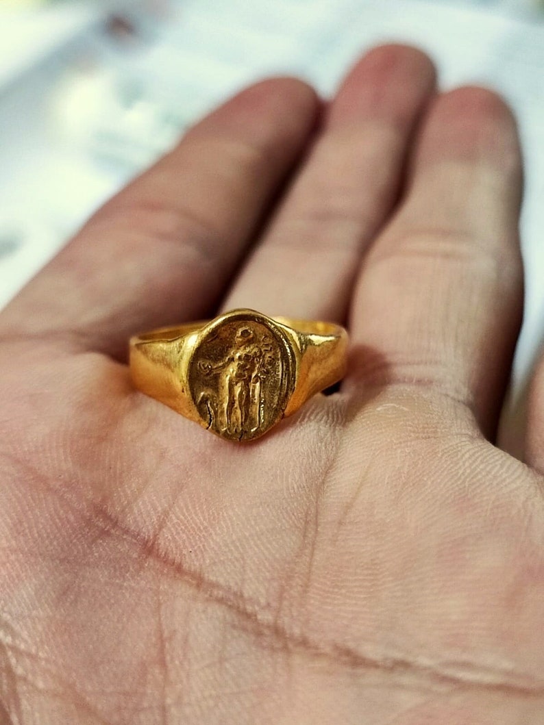 The Timeless Charm of the Apollo Signet Silver Ring: A Handmade, Unisex ...