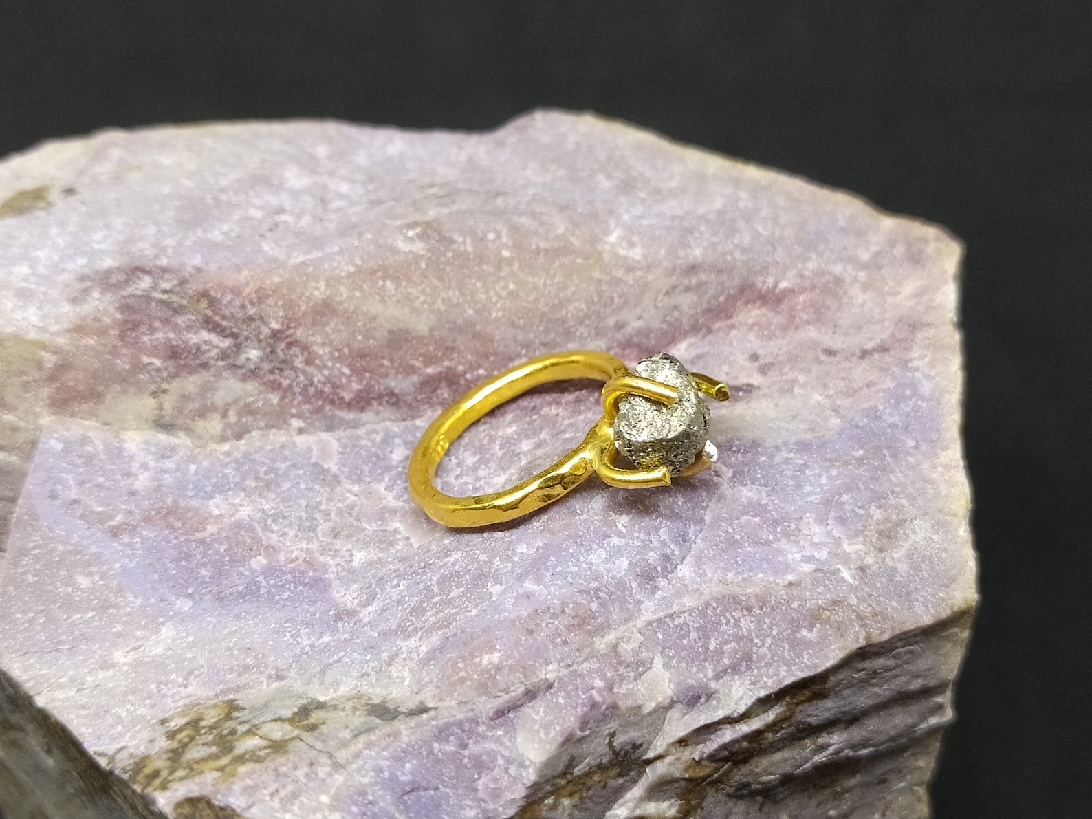 Natural Pyrite Ring | Pyrite Stone Ring | Fashion Silver Ring ...