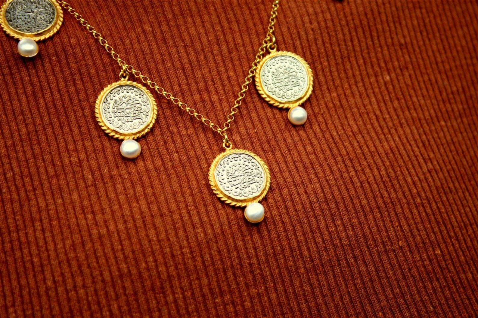 Ottoman Coins Silver Necklace Sterling Silver Jewelry 24k Etsy