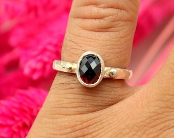 Ruby Ring Solid Silver | 925K Sterling Silver | Minimalist Ring | Bridesmaid Gift | Women For Gift | Silver Ancient Roman Art | By Artsmyrna