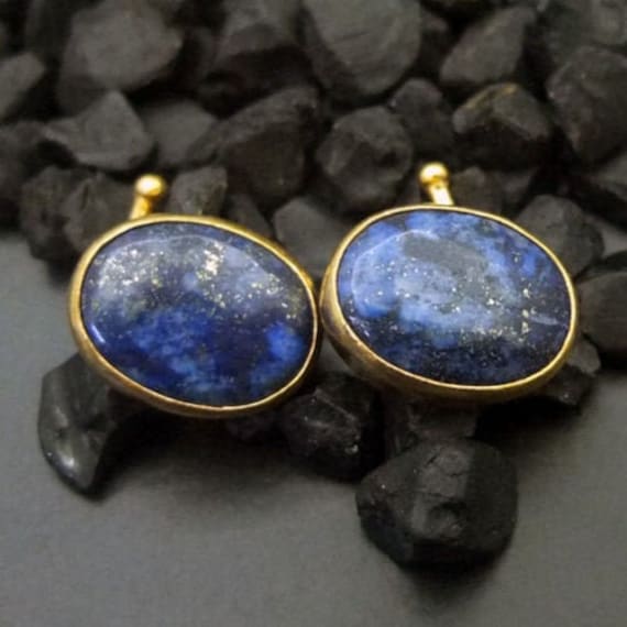 Lapis Lazuli Cufflink Solid Silver Dainty Cufflink Minimalist Cufflink 925K Sterling Silver Roman Art Cufflink By Artsmyrna