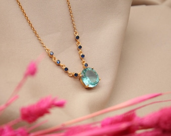 50cm Paraiba Tourmaline Silver Necklace: The Unique Handmade Christmas Gift