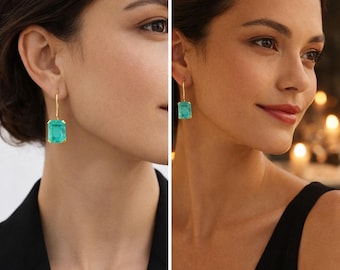 Handmade Lab Paraiba Tourmaline Sterling Silver Earrings, Blue Gemstone Jewelry, Elegant Drop Earrings, Gift for Her, Statement Earrings
