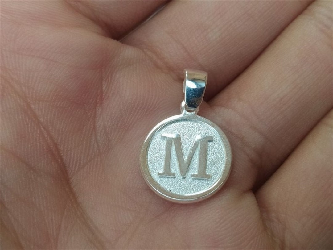 M Letters in Sterling Silver 925 , Alphabet Charms . Genuine