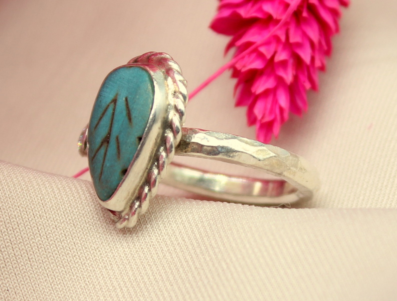 Turquoise Ring Solid Silver | Minimalist Ring | Stacking Ring ...