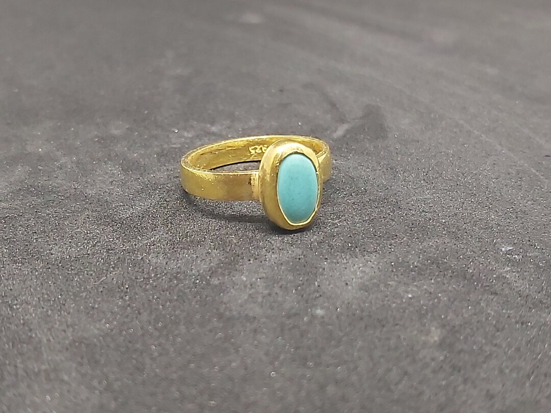 Turquoise Ring 925K Silver Roman Art Jewelry Solitaire - Etsy