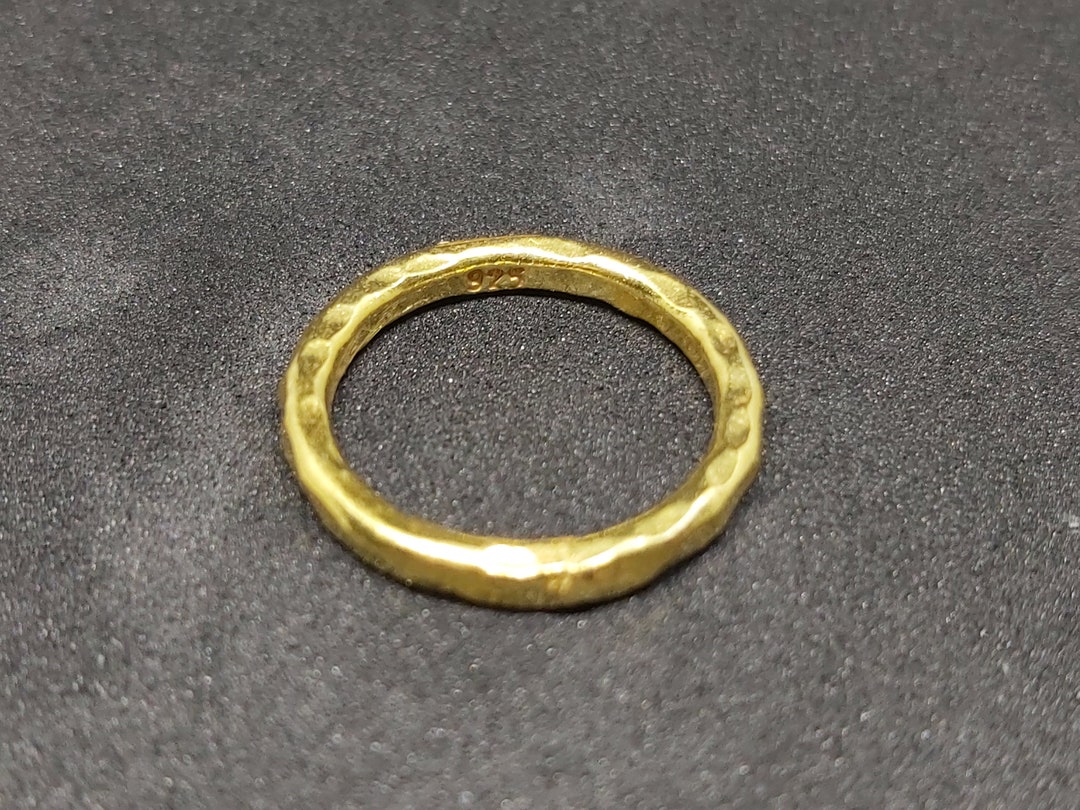 Band Ring Silver Wedding Ring Stacking Ring 24K Gold - Etsy