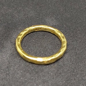 Band Ring Silver | Wedding Ring | Stacking Ring | 24K Gold Over Band Silver Ring | Handmade Band Silver Ring | Promise Ring | By Artsmyrna