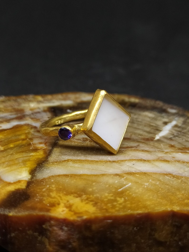 Shell Ring Solid Stacking 925K Sterling Silver Minimalist | Etsy