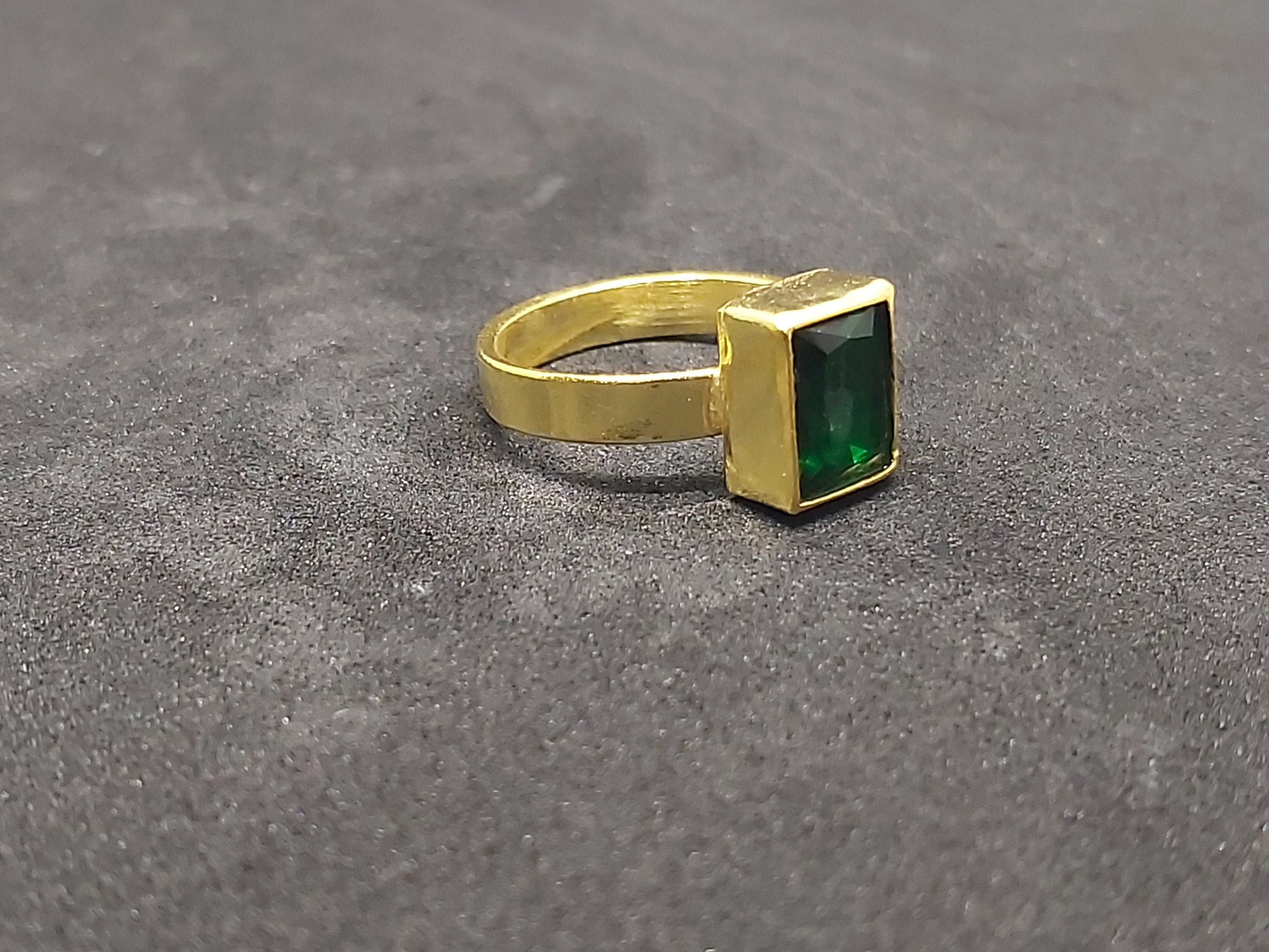 Emerald Ring Solid Sterling Minimalist Ring Bridesmaid - Etsy