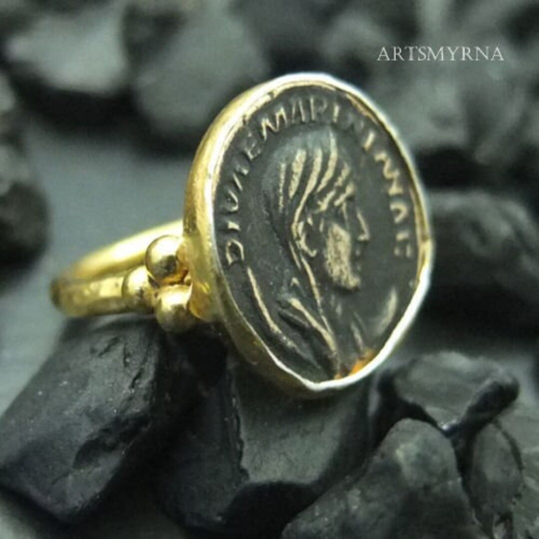 Anello Argento Sterling Silpada Con Monete Romane - Taglia 8 - Gioiello Dichiarazione R1901