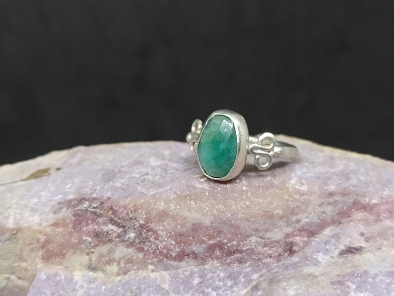 Bridesmaid Gift Roman Art Bridesmaid Gift 925K Sterling Silver Emerald Ring Solid Silver Elegant Ring By Artsmyrna Mothers Day
