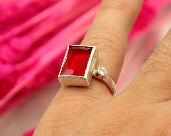 JEWELOPORIUM 925 - Anillo De Plata De Ley 925 Hecho A Mano Para Mujer (99100_R), Howlita