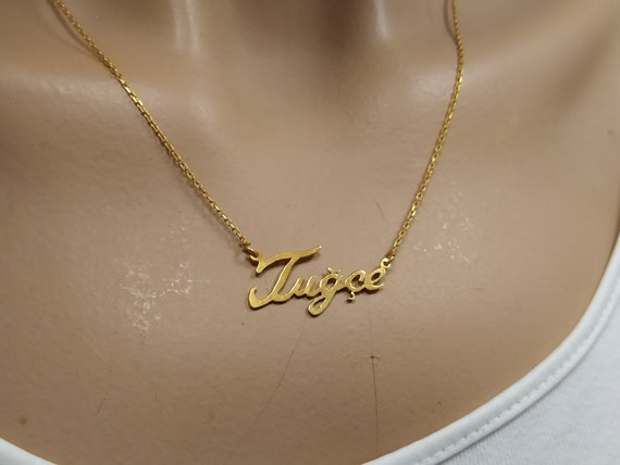 Engraved 14k gold necklace outlet