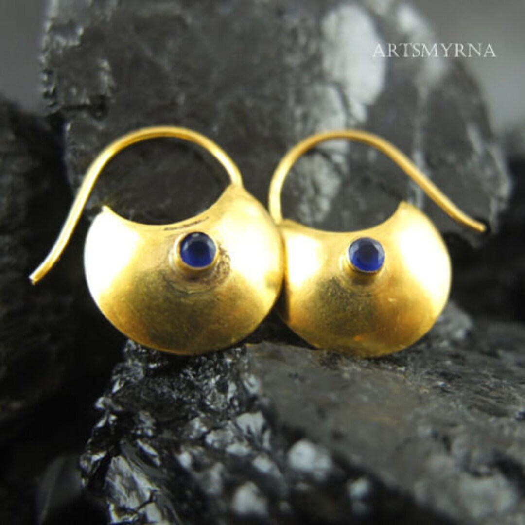 Silver Sapphire Bag Earrings Bag Errings Elegant 925K Silver Jewelry