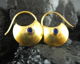 Silver Sapphire Bag Earrings | Bag Errings | Elegant 925K Silver Jewelry | Authentic Earrings | Handmade 925K Silver Jewelry | By Artsmyrna